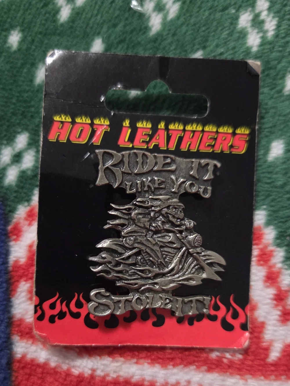 Hot Leathers Silver 'Ride It Like You Stole It' Motorcycle Pin